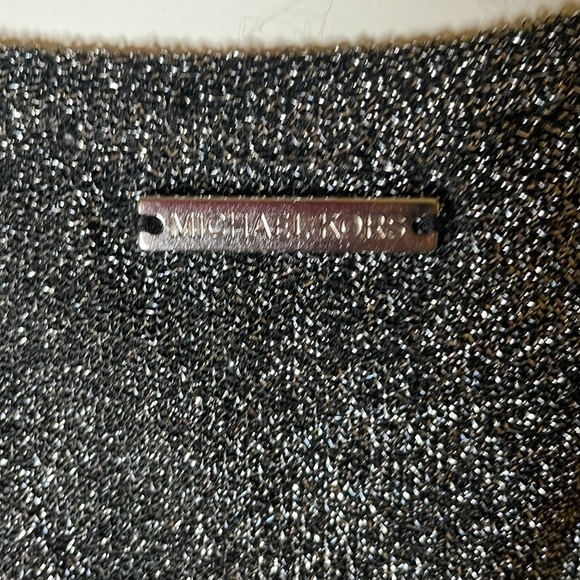 Michael by Michael Kors black and silver metallic sparkle top sz S - Picture 2 of 5
